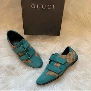 GUCCI Guccissima GG Logo Canvas Suede Sneakers